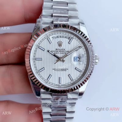NEW Upgraded Swiss Rolex Day Date II 3255 Vertical White Dial Watch V3